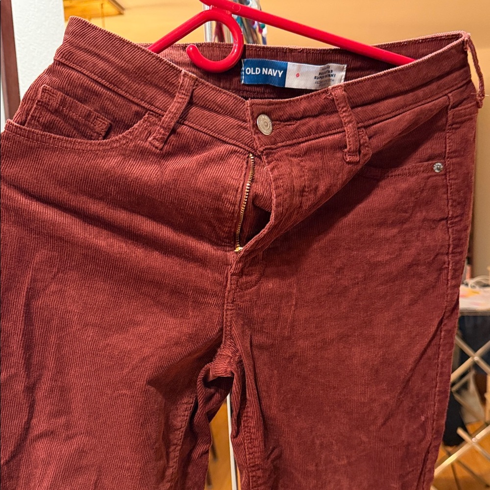 Old Navy Women's Straight Leg Corduroy Jeans - Deep Red